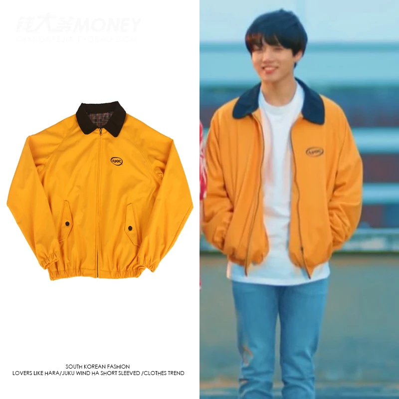 Jaqueta Chaqueta Kook Jung Primavera Coreana Streetwear Moda Ropa Amarilla Hombre Bts De Safari Masculina Amarillo Casaco Estilo Grupo AArFH0Wq