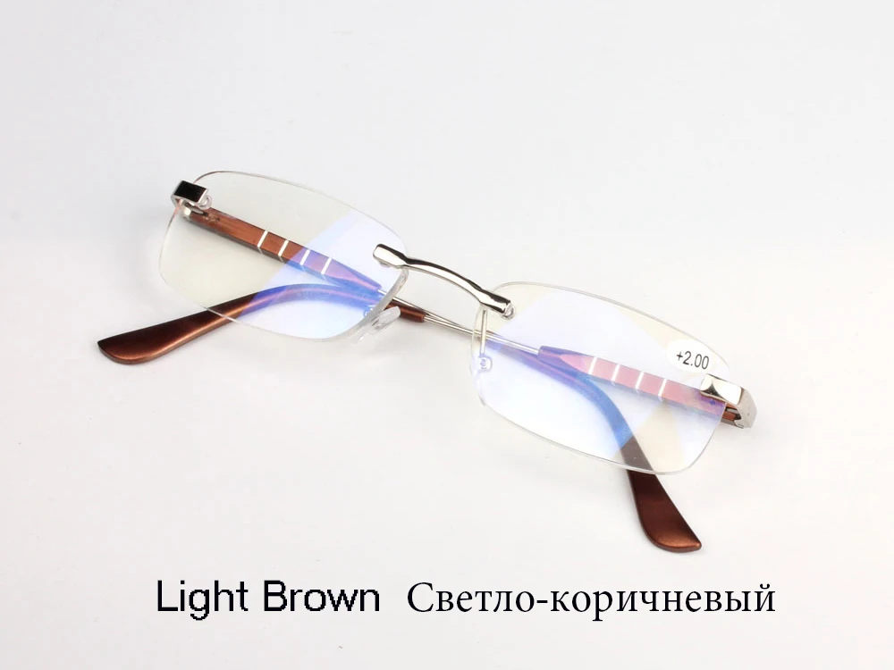 MEIXI синяя пленка алюминиево-магниевый сплав очки для чтения для женщин и мужчин пожилых очки бескаркасные H D линзы