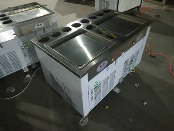 

double square pans with 10 toppings fried ice cream roll machine