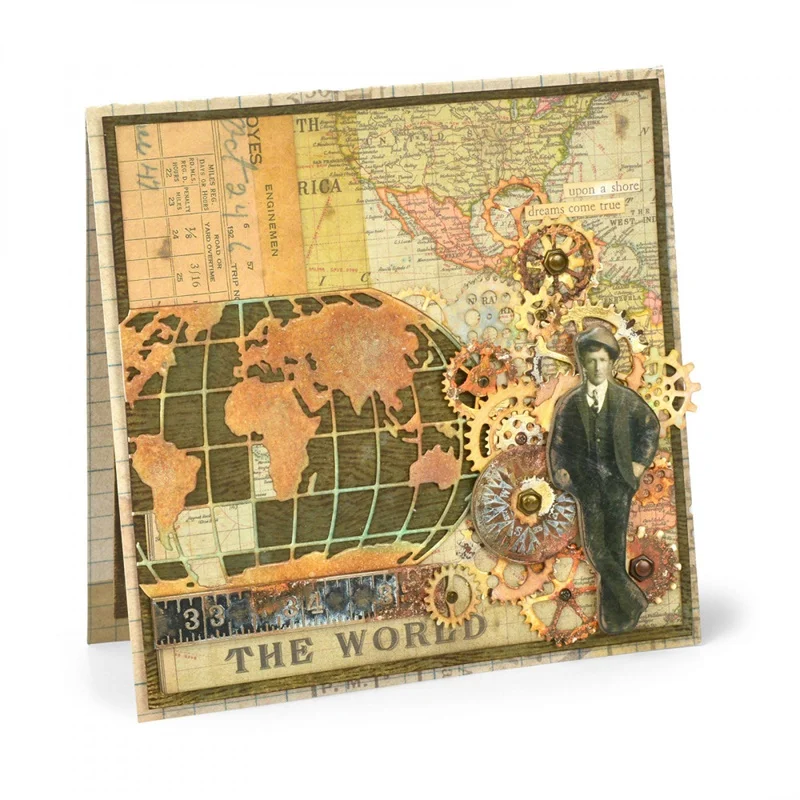 

Classic World Map Metal Cutting Dies Scrapbooking Handicraft Card Album Making Embossing Decoration New Dies 2019