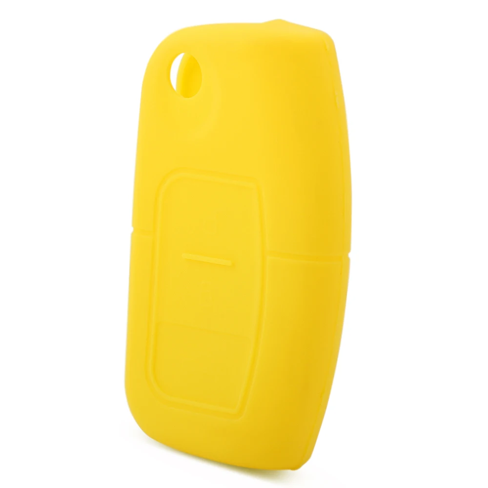 3 кнопки силиконовый автомобильный пульт дистанционного ключа Fob чехол для Ford Fiesta Focus Mondeo Falcon B-Max C-Max Eco Sport Galaxy Protector - Название цвета: Цвет: желтый