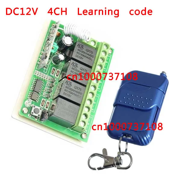 

DC12V 10A 4CH RF Wireless Remote Control Switch 12V Transmitter&Receiver Output Way Adjustable 315/433MHZ