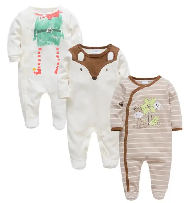 3 шт./лот летняя одежда для маленьких мальчиков; богемный комплект, roupa de спортивный костюм для новорожденных; хлопковые пижамы с длинными рукавами для детей возраста от 0 до 12 месяцев комбинезоны детская одежда - Цвет: 1140-6