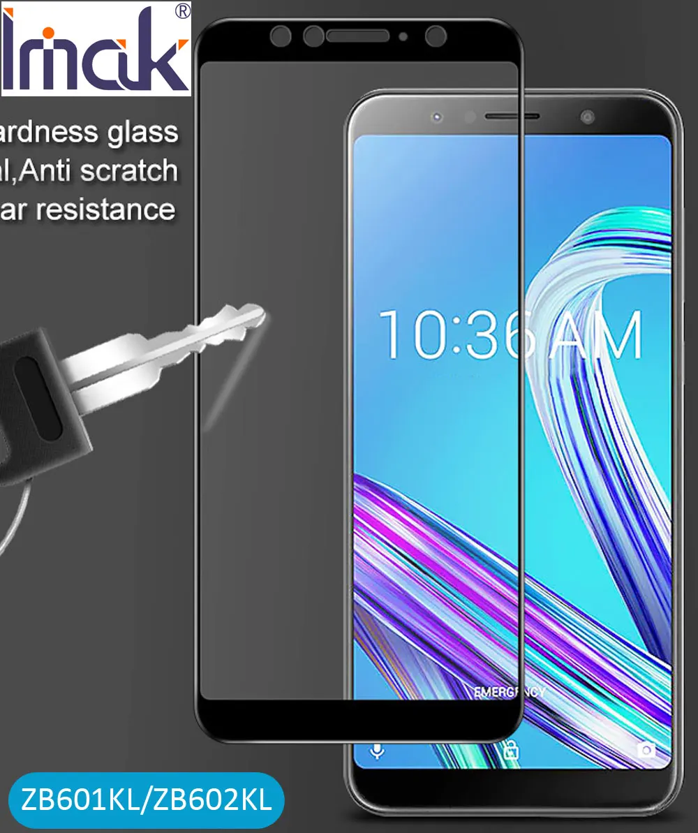 

imak Full Screen Cover Tempered Glass For Asus Zenfone Max Pro M1 ZB602KL ZB601KL 2.5D Curved oleophobic