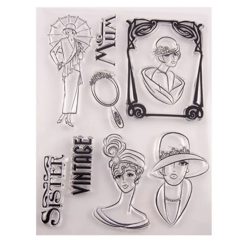 

Sister Vintage Silicone Clear Seal Stamp DIY Scrapbooking Embossing Photo Album Decorative Paper Card Craft Art Handmade Gift