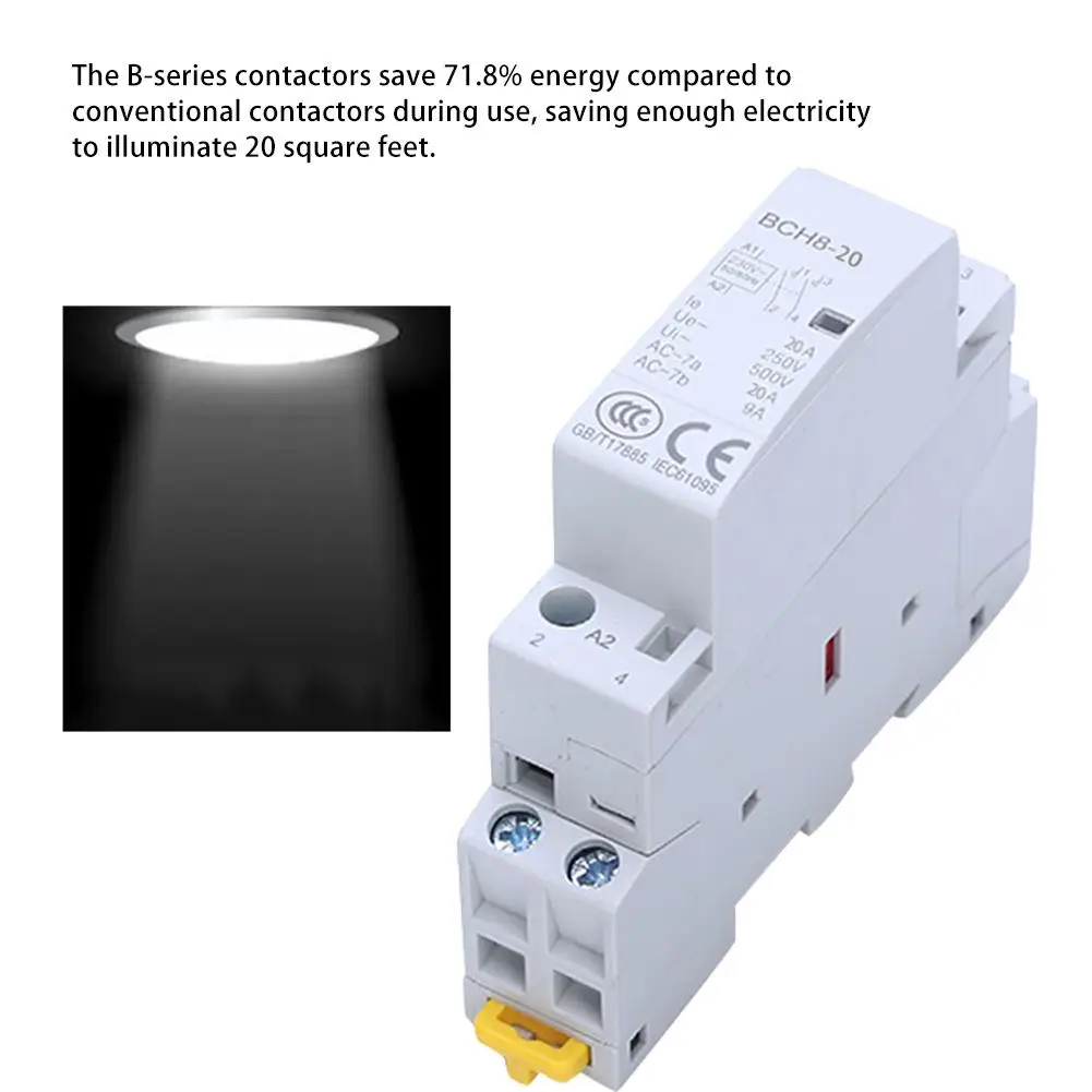 Контактор переменного тока 2P 20A 230V 2NO 60HZ din-рейка Бытовая прочная AC контактор реле