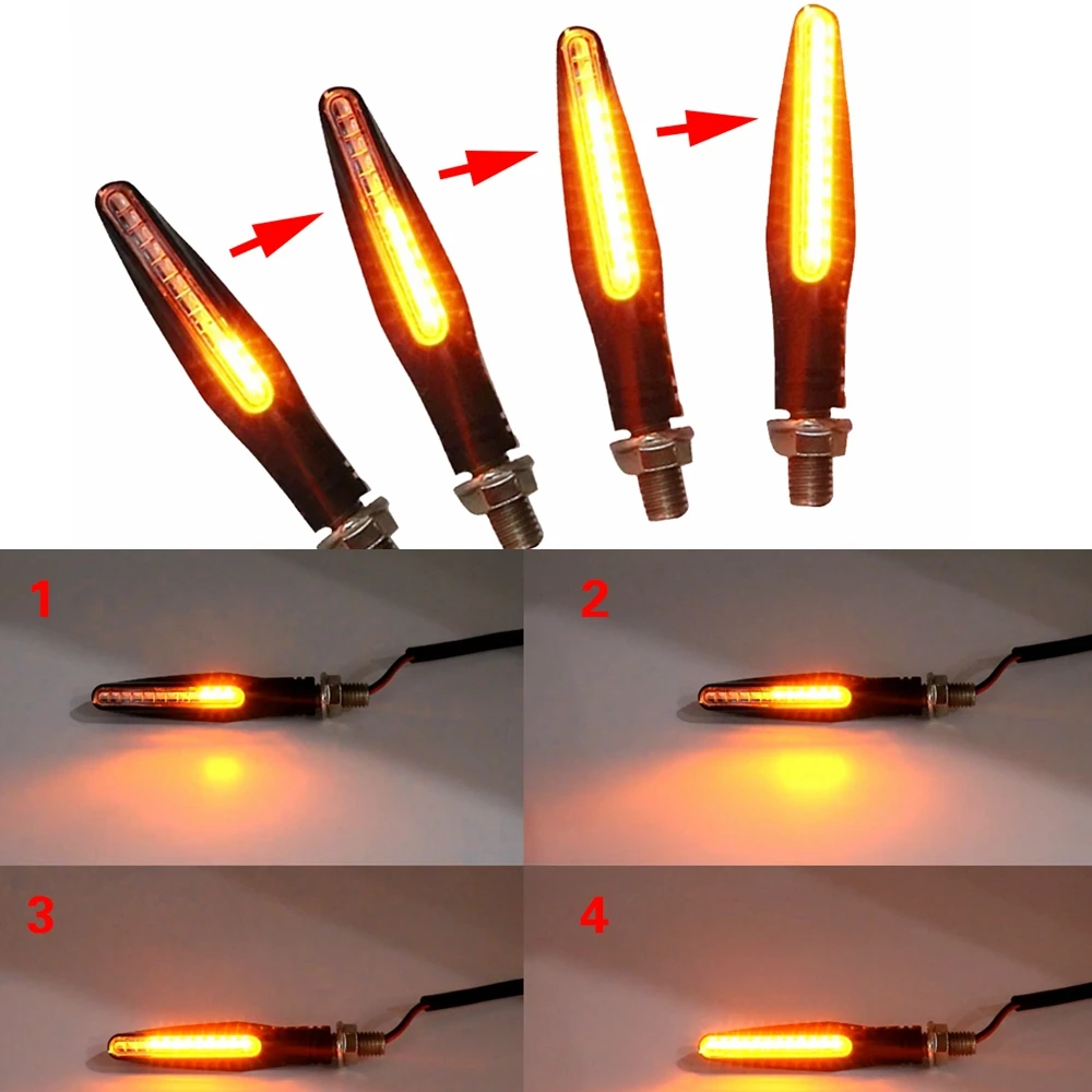 Motorcycle Turn Signal Light Flexible 12 LED Turn Signals Indicators