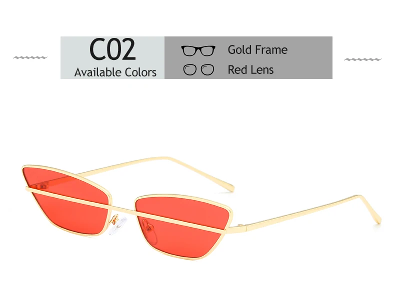 Новинка, винтажные женские солнцезащитные очки "кошачий глаз", маленькие, треугольные, брендовые, солнцезащитные очки, прозрачные линзы, женские очки, металлическая оправа, UV400