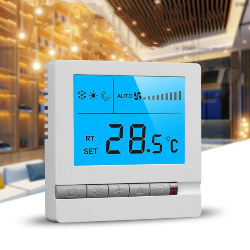 

Programmable floor heating room temperature controller LCD three-speed switch panel universal controller