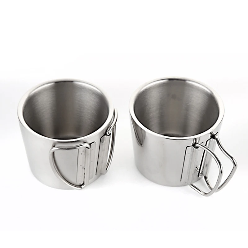 

Multifunctional Coffee Tea Mugs Cup Stainless Steel Folding Handle Cafe Bottles For Home Decoration Accessories