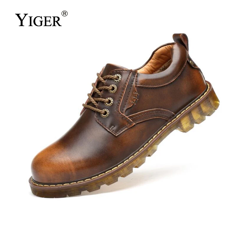 online YIGER Homem Ferramental sapatos Lace up sapatos Casuais Homens De Couro Genuíno Martin Tamanho Grande Homem sapatos Oxfords Dedo Do Pé Redondo o envio gratuito de 0134