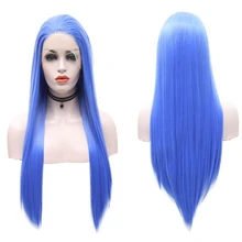 JOY&BEAUTY Heat Resistant Fiber Hair Synthetic Wig Mermaid Blue Color Silk Straight Synthetic Lace Front Wigs for Women Wigs JOY&BEAUTY Heat Resistant Fiber Hair Synthetic Wig Mermaid Blue Color Silk Straight Synthetic Lace Front Wigs for Women Wigs