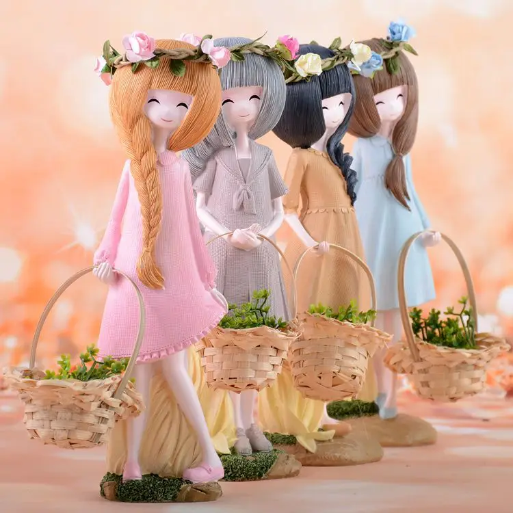 

New! Fresh Postral Style Fashion Pretty Girls Figure Big Resin Craft Wall & Book Store Decoration Resin Figure Birthday Gift