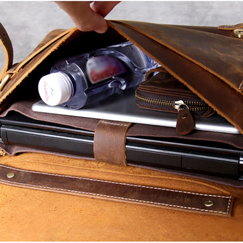 AETOO Classic Casual head cowhide Postman Pack men's shoulder crossbody bag vintage laptop bag