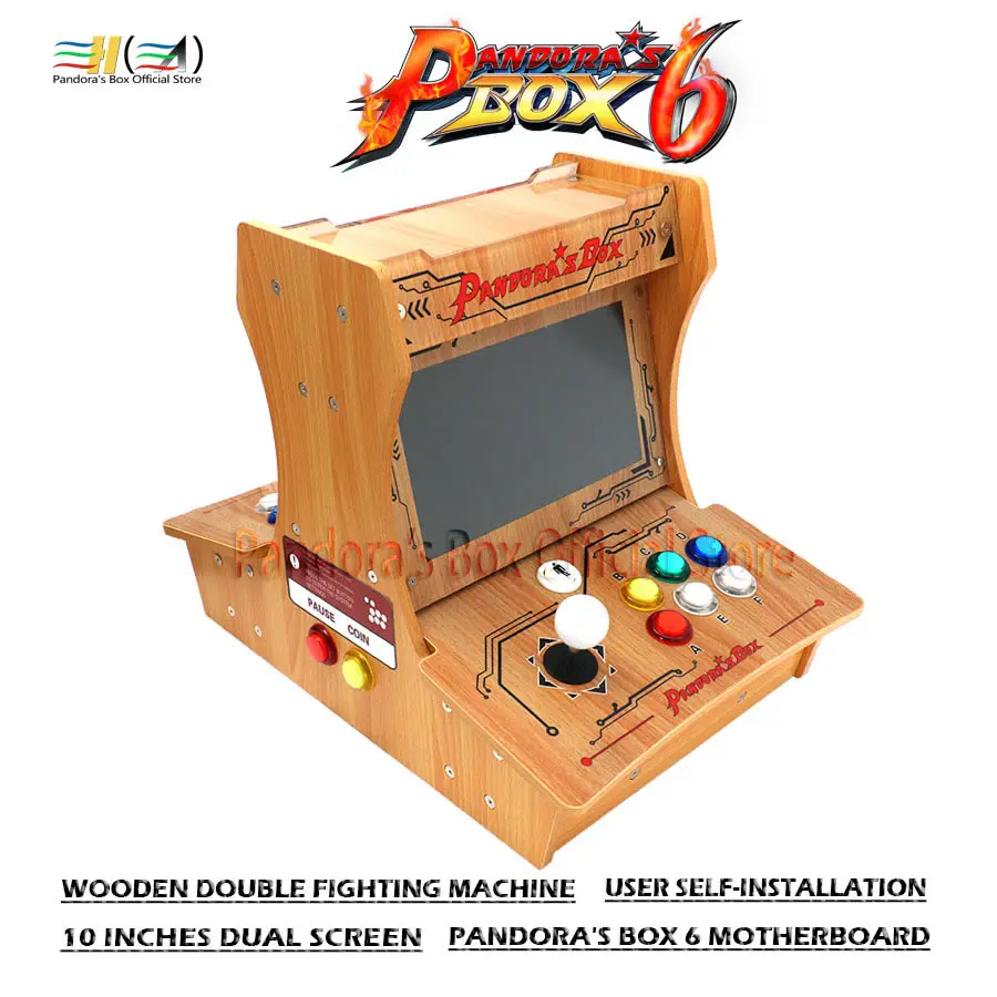 Pandora Box 6 дерево 2 игрока бартоп мини аркадная 10 Инче двойной экран 1300 в 1 поддержка FBA MAME PS1 игра 3d tekken Mortal Kombart