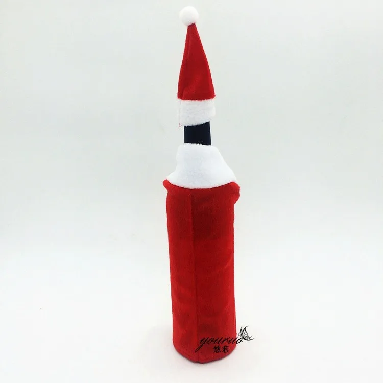 2 шт./компл. Санта Клаус одежда шляпа красное вино мягкое Рождественское украшение для бутылки для рождества украшения дома бутылки Наборы украшения