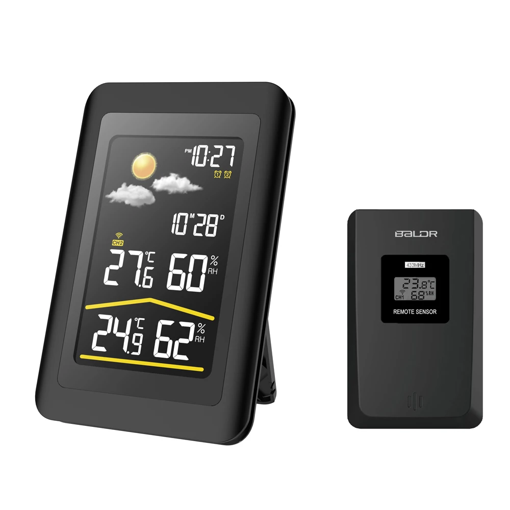 Baldr Wireless Weather Station Thermometer Digital Hygrometer Temperature Sensor Alarm Clock Snooze Forecast Barometer Baldr Wireless Weather Station Thermometer Digital Hygrometer Temperature Sensor Alarm Clock Snooze Forecast Barometer