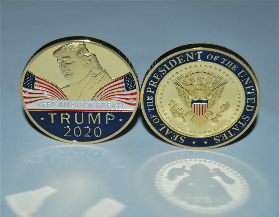 

Gold plated The United Stated President Donald Trump 2020 Keep America Great POTUS Presidential Challenge Coin 15pcs/lot
