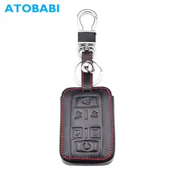 ATOBABI натуральная кожа ключа автомобиля чехол Smart Remote Keyless брелоки оболочки брелок для Chevrolet Suburban Tahoe 2018 GMC Yukon