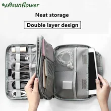 Asunflower портативный дорожный цифровой кабель сумка USB провод гаджет Органайзер чехол для хранения для Macbook электронные аксессуары сумка