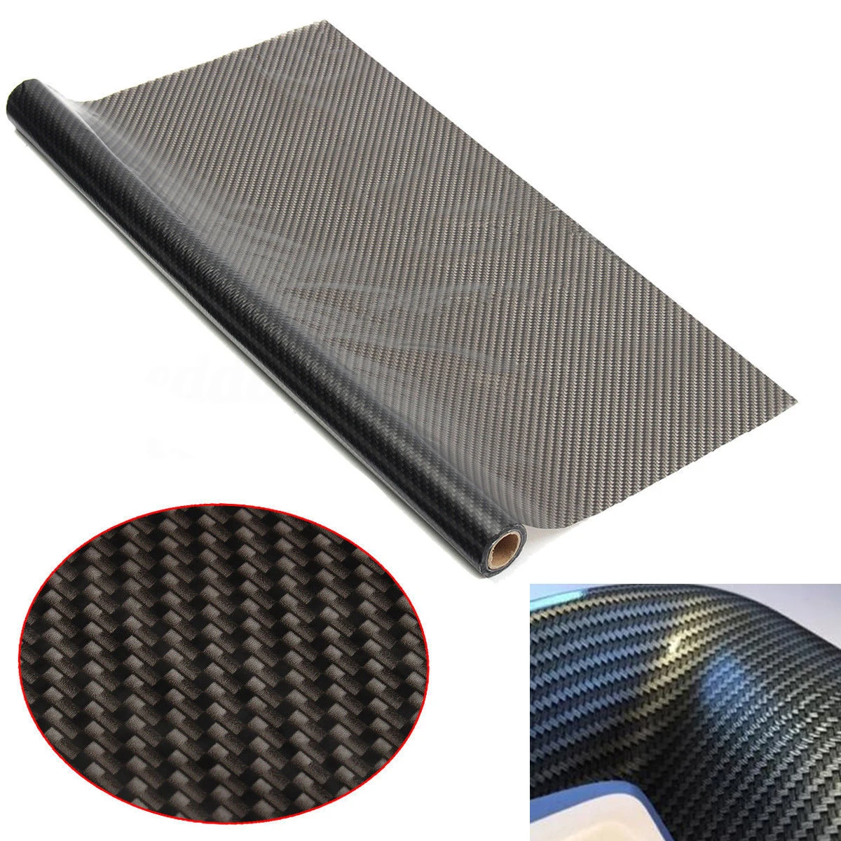 Black Water Transfer Dipping Printing Hydrographic Film Mayitr Carbon Fiber Texture Decorative Films for Auto DIY 50*500cm