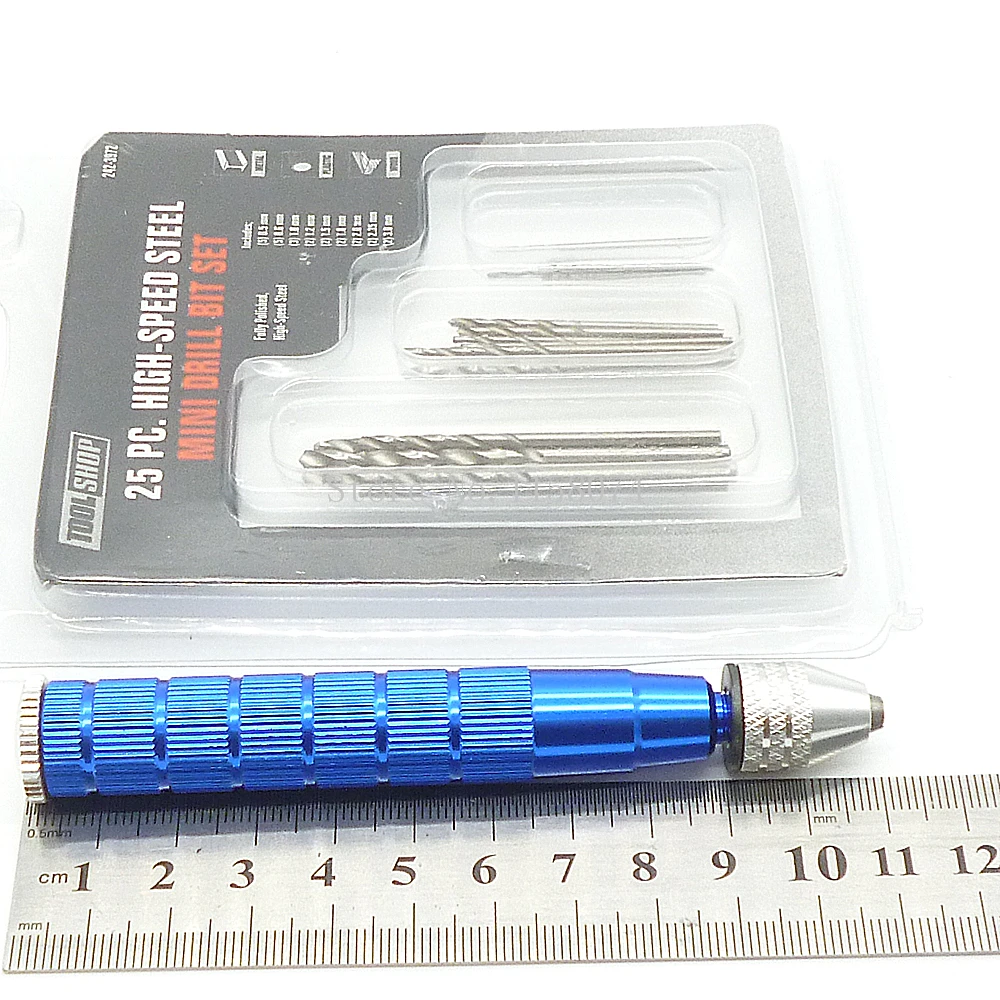 25pc Mini Micro-Drill Hss Twist Drill Bits Set WAluminum Hand Drill Keyless Chuck 0.3-3mm For Electronics Crafts Jewelry Making (8)