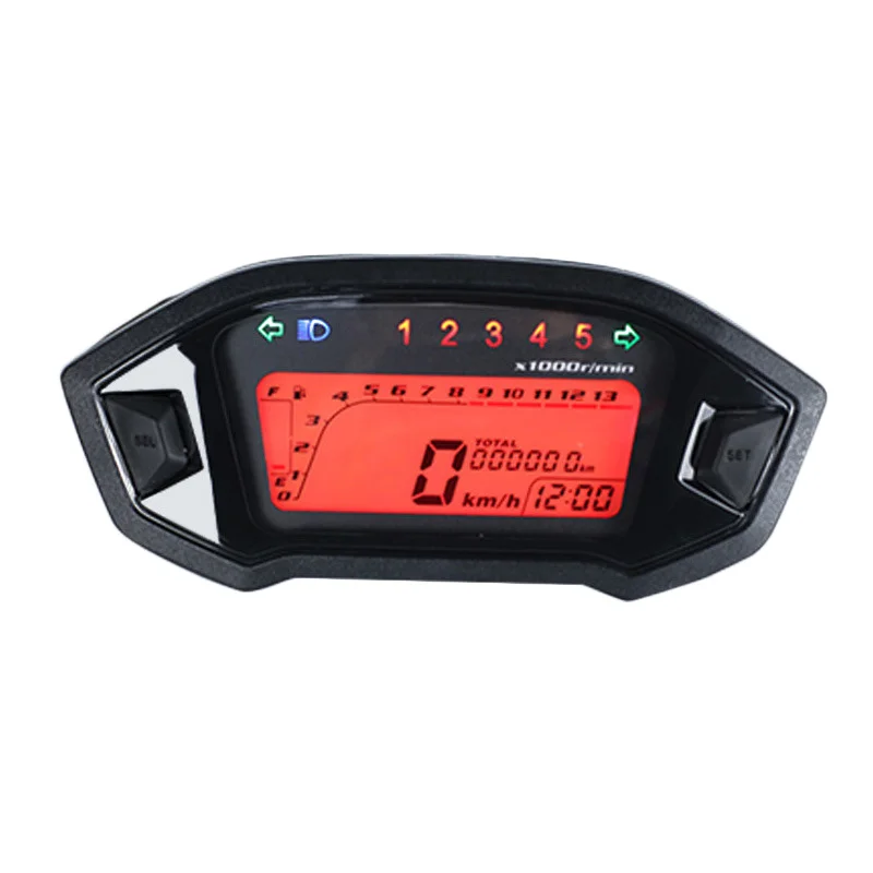 

Universal 199KMH Motorcycle Modified Tachometer Digital 12V 35W Speedometer LCD digital Odometer With Sensor Case For M3
