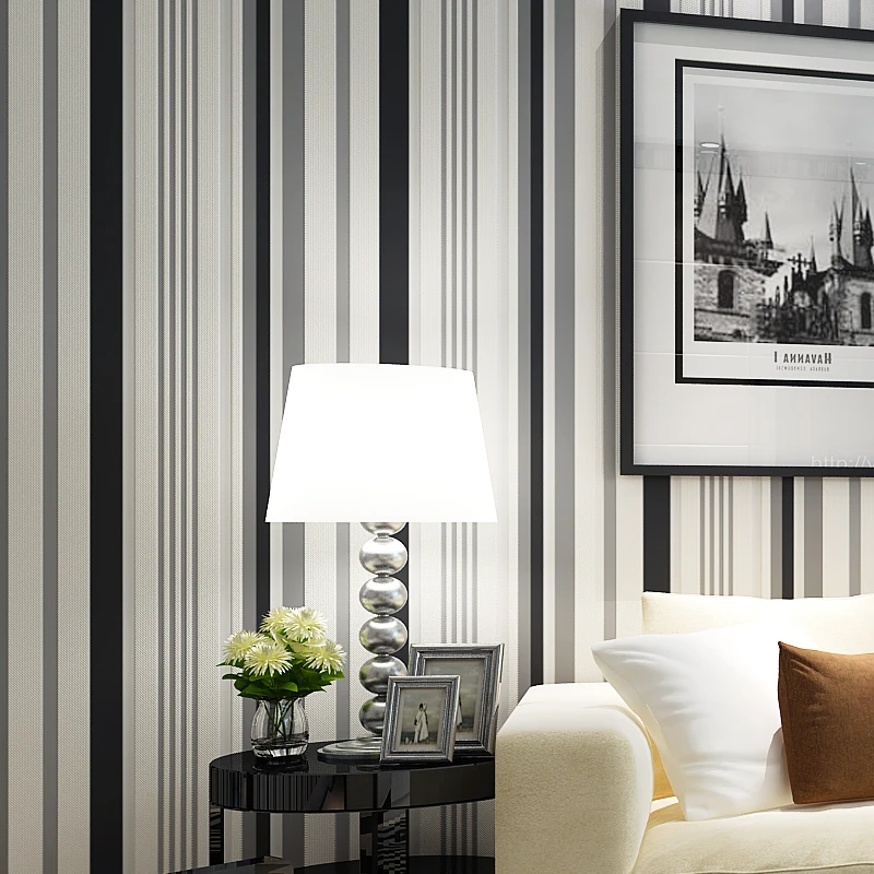 Modern Siyah Ve Beyaz Dikey Serit Duvar Kagidi Rulo Olmayan Dokuma Duvar Kagidi Cizgili Duvarlar Yatak Odasi Icin Serit Duvar Kagidi Sari Wallpaper Chinese Wallpaper Rollwallpaper Universe Aliexpress
