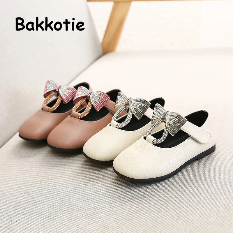Bakkotie/Весенняя Новинка модная обувь с бантом для маленьких девочек детская