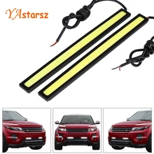 Car styling 1pcs Ultra Bright 12V 12W Daytime Running Lights 17cm Length Daylight COB Car LED DRL Day time lamp Waterproof white