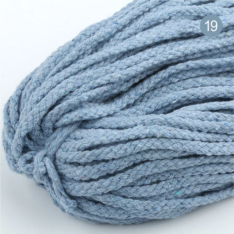 Meetee 40 метров 5 мм цветная восьмижильная хлопковая скрученная веревка шнур тканый шнур для нитей Домашнее украшение ремесла AP276 - Цвет: sky blue