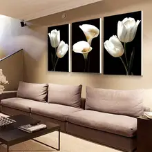 TPFOCUS 3pcs Flower Wall Painting Hanging Decoration Print Cavas for Home Background Paint