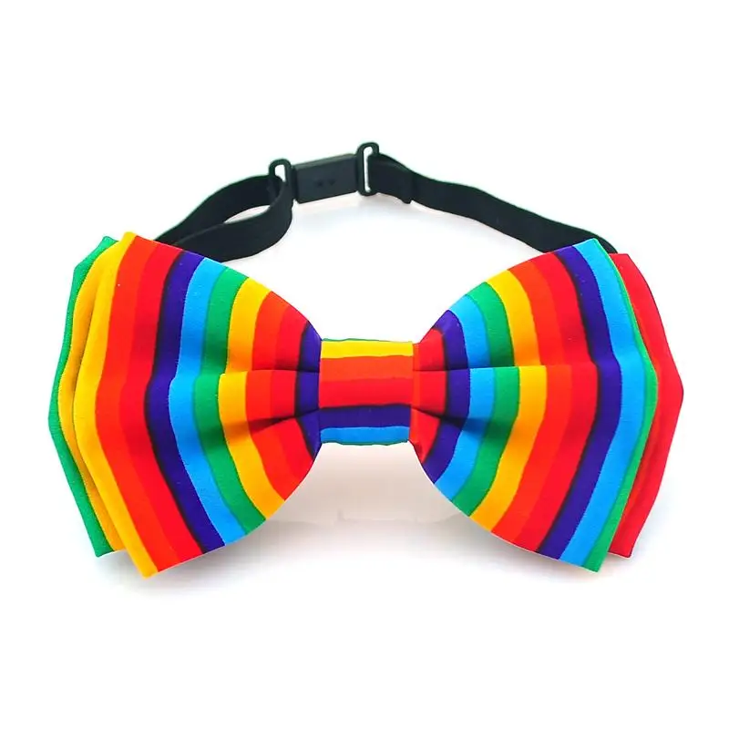 Penghantaran percuma-Lelaki Unisex Tuxedo Classic BowTie Fashion "Rainbow Striped" Corak Pesta Disesuaikan / Ikatan Rama-rama untuk lelaki
