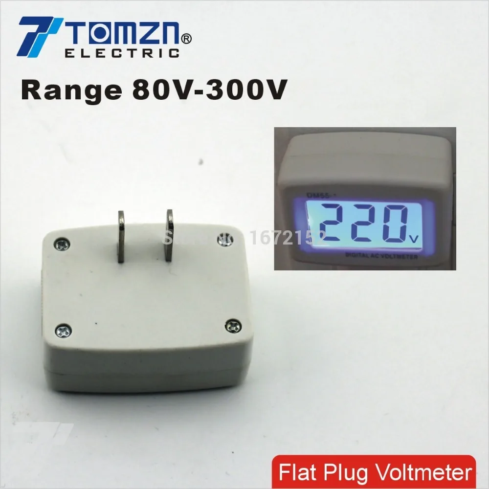 LCD AC Digital Voltage meter Voltmeter 80 300V Switch US Flat Plug Volt