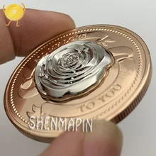 All My Love To YouPropose Marriage or Marriage Memorial Commemorative Gift Double-sided Dimensional Relief Love Rose Coins love and marriage