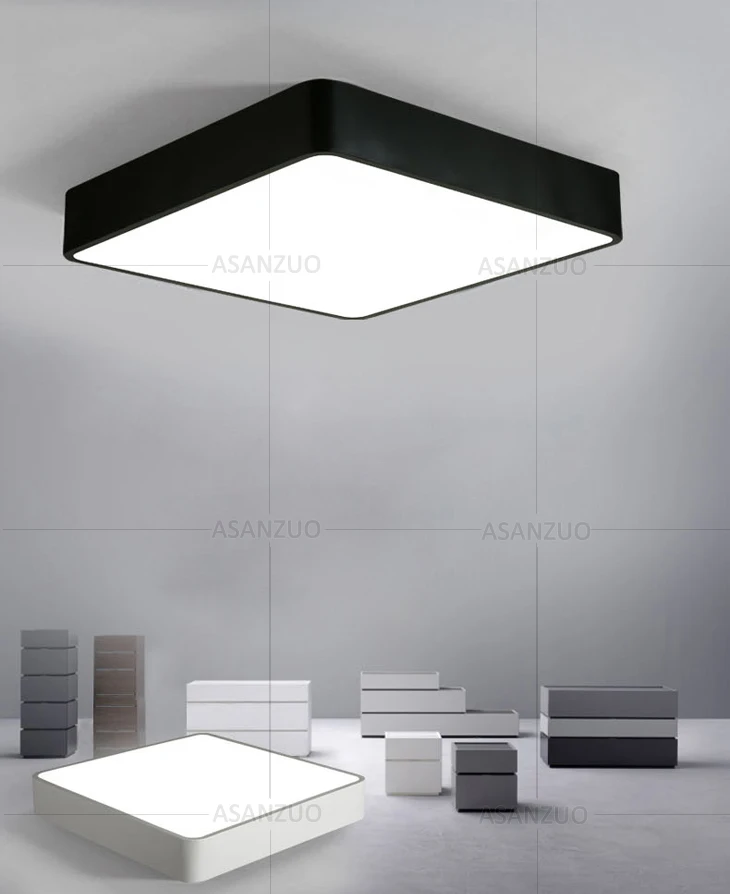Lâmpada de Teto Luminária de Iluminação Luz do Painel da Sala de Estar Moderna Retangular Escritório Quarto Superfície Montagem Led 4 Luminária de teto moderna com led, estrutura