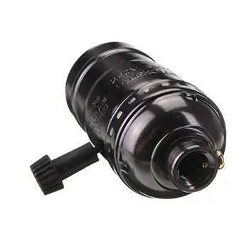 

AUTO Black Edison Vintage Lamp Base socket Holder adapter E27 Screw Bulbs -Suitable for Bare Bulb Features With switch no wire