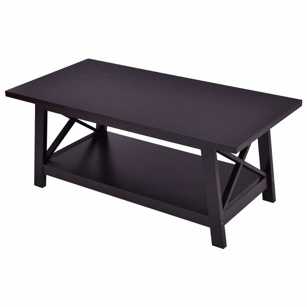 Giantex Coffee Table Rectangle Cocktail Side End w/ Storage Shelf Living Room Furniture Home Furniture HW55016