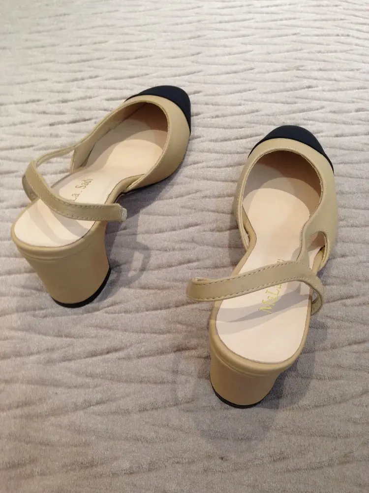 2018 Fashion Summer Office Lady Pumps High Quality Women's Genuine Leather Mid-Heels Close Toe Sandals Sexy Sweet Dress Shoes