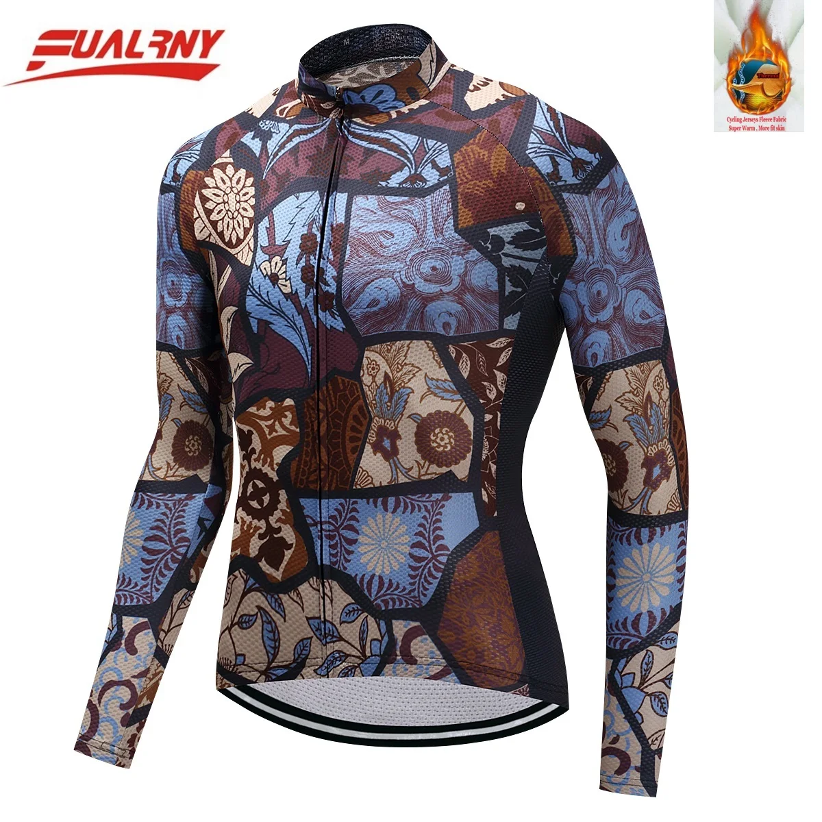 

2018 NEW FUALRNY Team Long sleeve Ropa Fleece Ciclismo Cycling Jersey/winter Thermal Fleece/MTB Bike For Man Stitching pattern