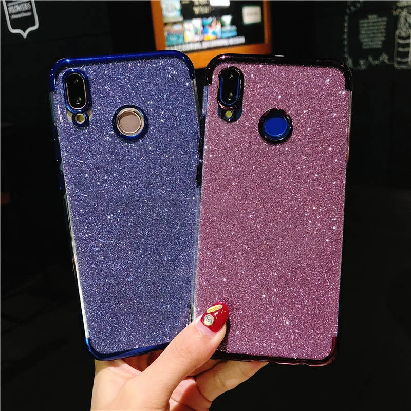 Блестящие чехлы для телефонов из ТПУ Huawei P20 Lite P10 P9 P8 Mate 10 Nova 2 3 Honor 9 7X 8X Y6 Prime Y9 2018