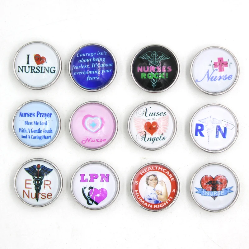 

24pcs/lot New Arrival Interchangeable 18mm Nurse Snaps I love nursing button Fit Women Snap Button Jewelry Bracelet Gift DIY