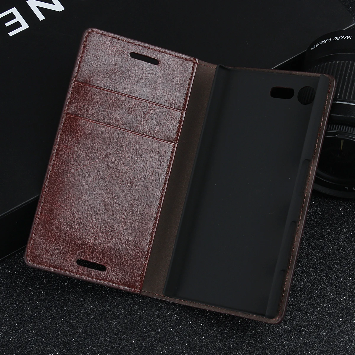 imágenes para De lujo Caja de la Carpeta Para Sony Xperia X Compacto F5321 4.6 "Caso de la Cubierta Del Tirón de Cuero de Vaca Genuino Bolsos Del Teléfono imágenes para De lujo Caja de la Carpeta Para Sony Xperia X Compacto F5321 4.6 "Caso de la Cubierta Del Tirón de Cuero de Vaca Genuino Bolsos Del Teléfono