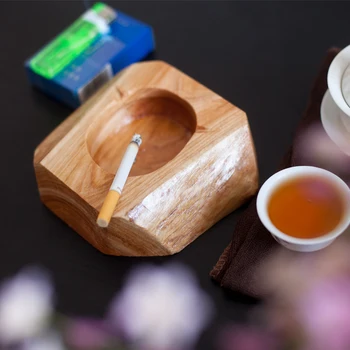

Handwork Teakwood Southeast Asia Style Ashtray for Smoking Weed with Lid Ashtray Vintage Bar SPA Table Decorative Ashtray Random