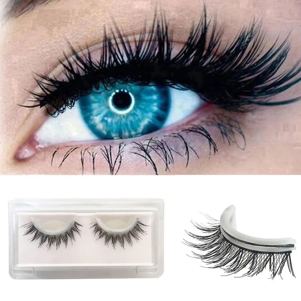 1 Pairs Handmade 3D Self Adhesive False Eyelashes Natural Long Eye