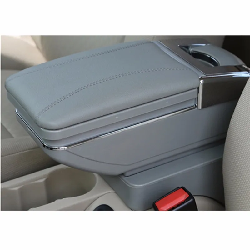 Автомобильные аксессуары для Toyota Yaris Vitz 2006-2011 подлокотник коробка центральной консоли Arm хранить содержимое коробки обладатель Кубка пепельница из искусственной кожи - Название цвета: Серый