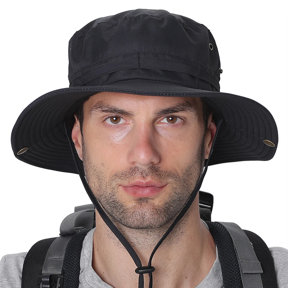 A Tesa larga Da Trekking Cappello di Protezione UV Cappello Del Sole di  Estate Berretto di Pesca Cap Per La Caccia di Campeggio Sport Zaino In  Spalla Da Viaggio di Alpinismo -