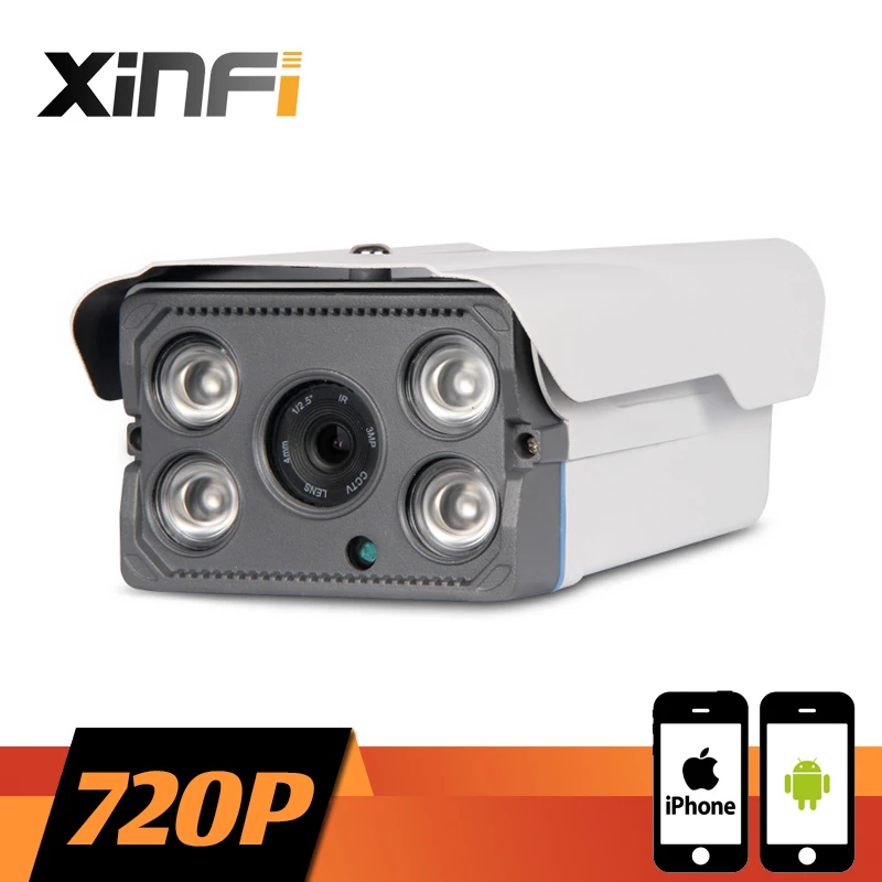 

XINFI 1280*720P CCTV IP camera night vision Outdoor Waterproof network P2P HD CCTV camera 1.0 MP ONVIF 2.0 PC&Phone remote view