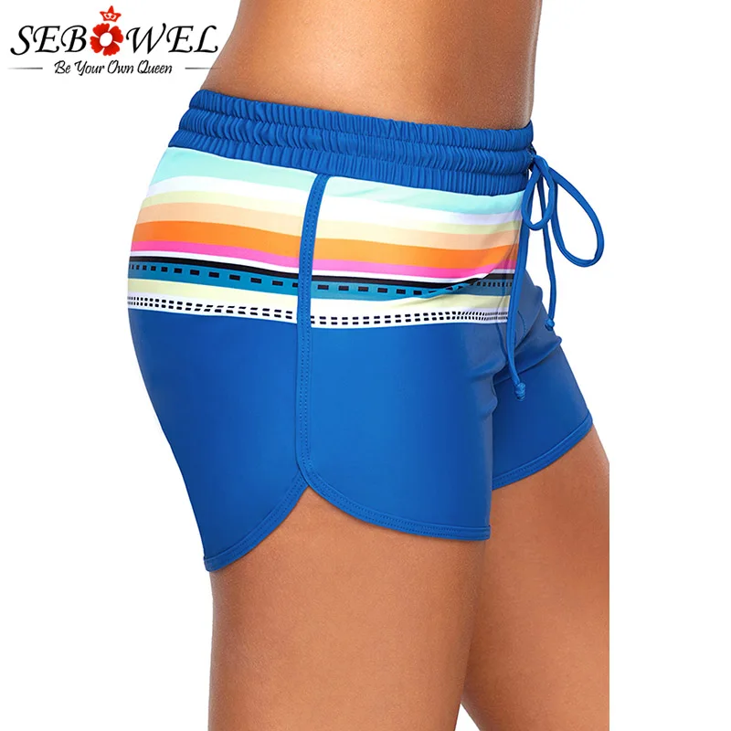 Striped-Print-Accent-Cobalt-Blue-Drawstring-Board-Shorts-LC410571-4-2 