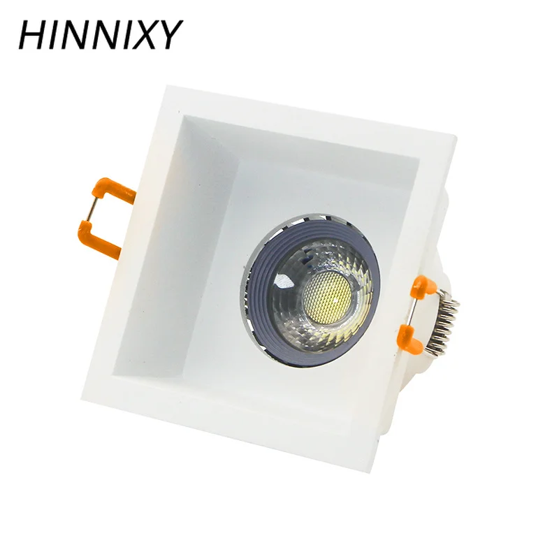 

Hinnixy LED Anti-dazzling Downlights Square Ceiling Ring MR16 GU5.3 12V 220V 75mm Cut Hole Deep Concave Aluminum Spot Lighting